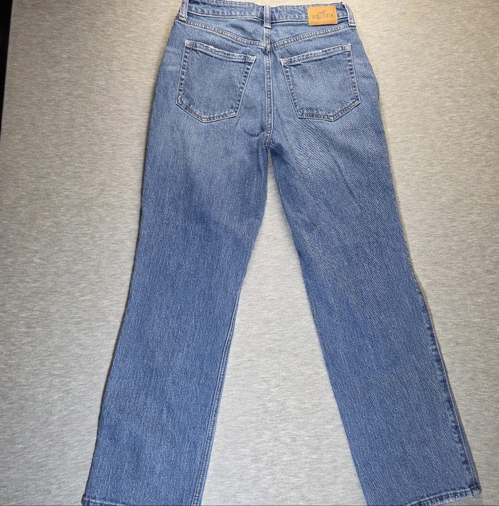 Hollister 90s Ultra High Rise Blue Denim Jeans And Mom Shorts Bundle Size 27 - Picture 8 of 10